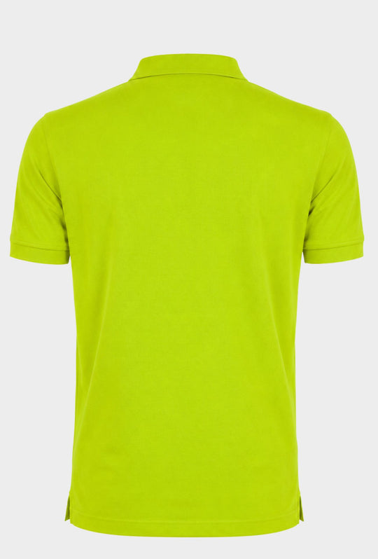 Polo Uomo NORWAY mezza manica 100% Cotone Tinta Unita - VERDE ACIDO