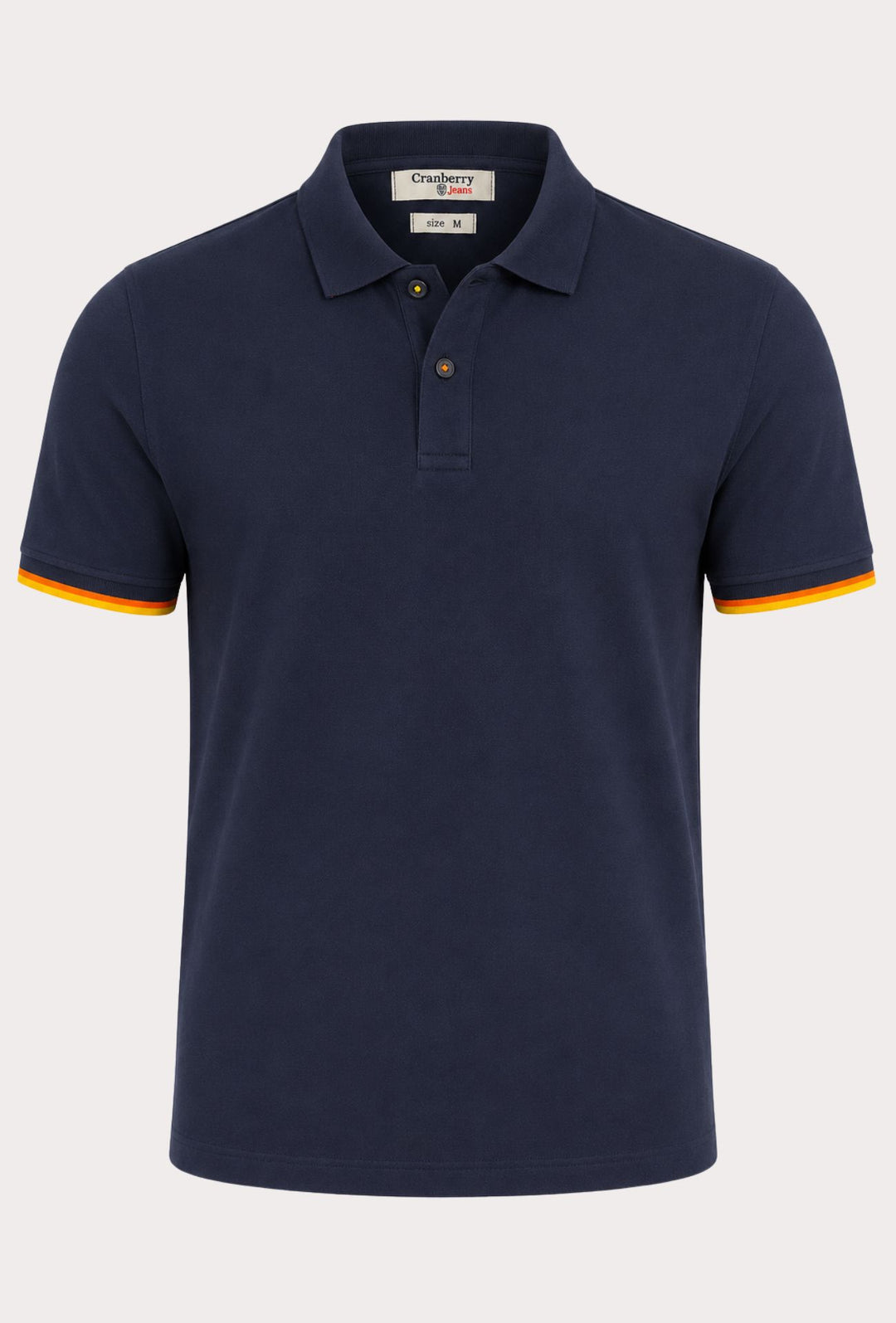 Polo Uomo Cranberry cotone Jersey semi slim con righe a contrasto - BLU NOTTE
