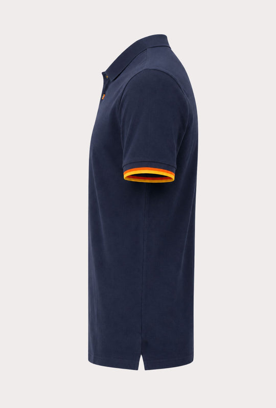 Polo Uomo Cranberry cotone Jersey semi slim con righe a contrasto - BLU NOTTE