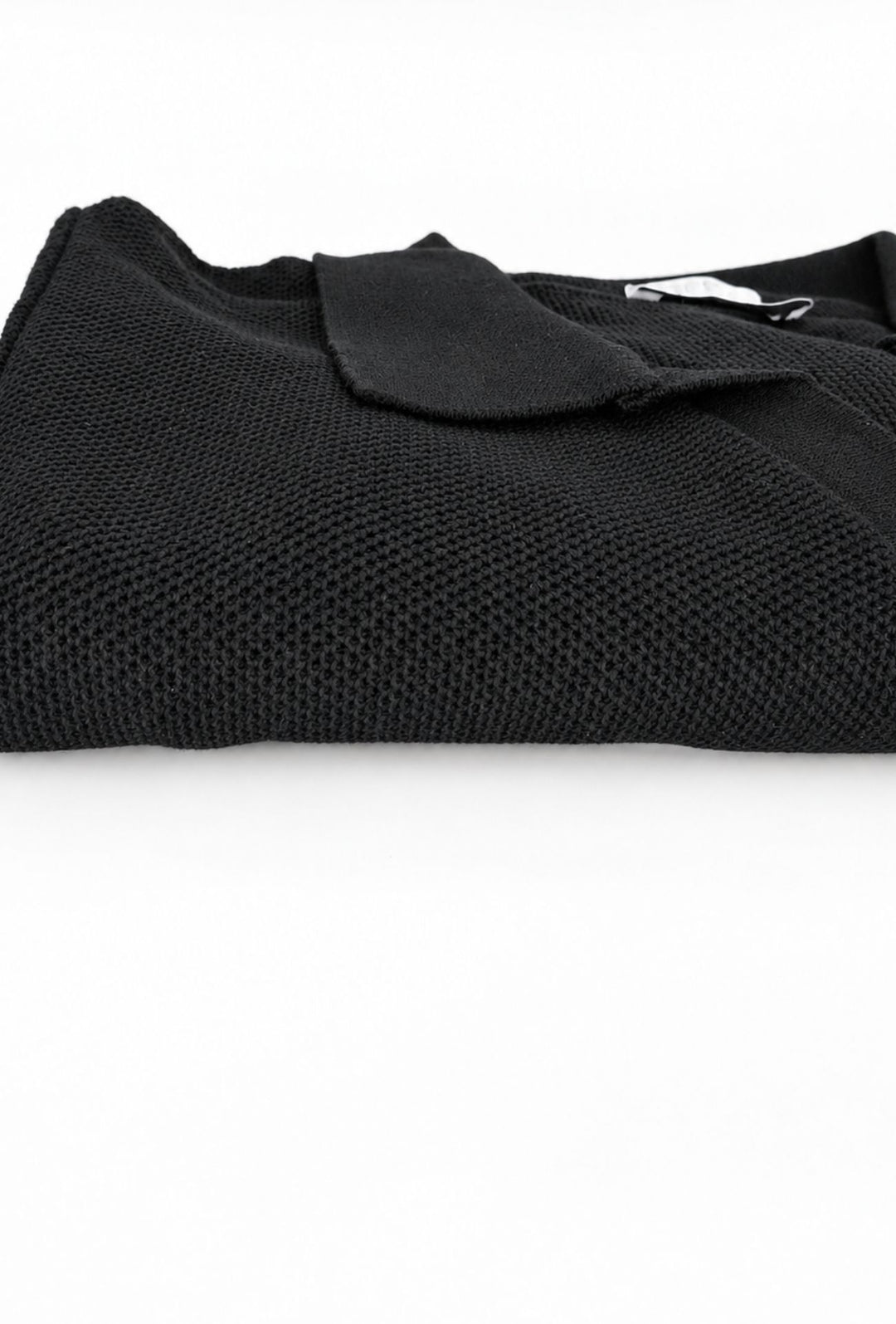 Polo uomo Manica Lunga con scollo Derby microtrama in rilievo- NERO