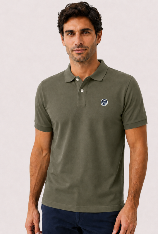 Polo Uomo Regular Fit North Sails- VERDE MILITARE