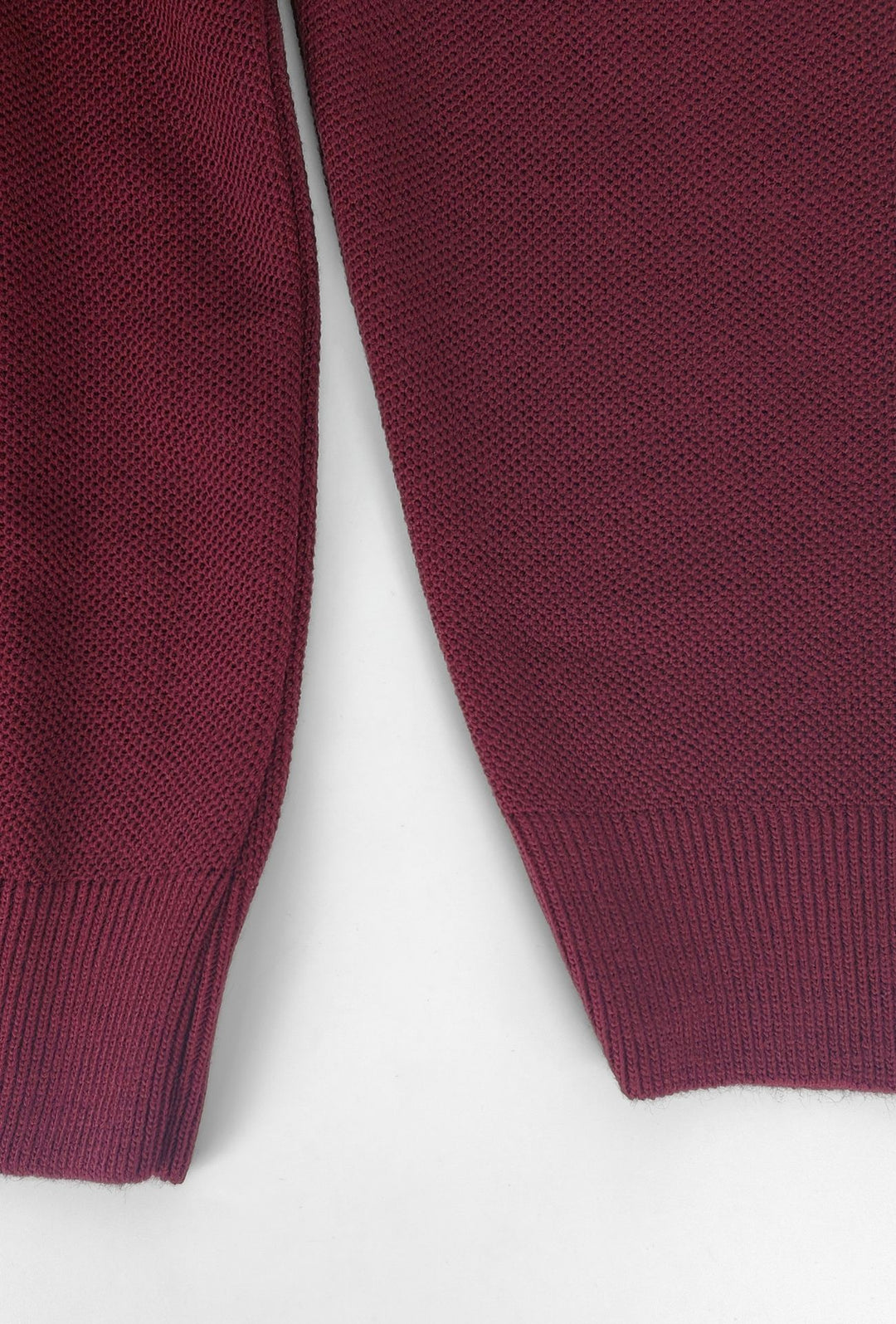 Polo uomo Manica Lunga con scollo Derby microtrama in rilievo- BORDEAUX