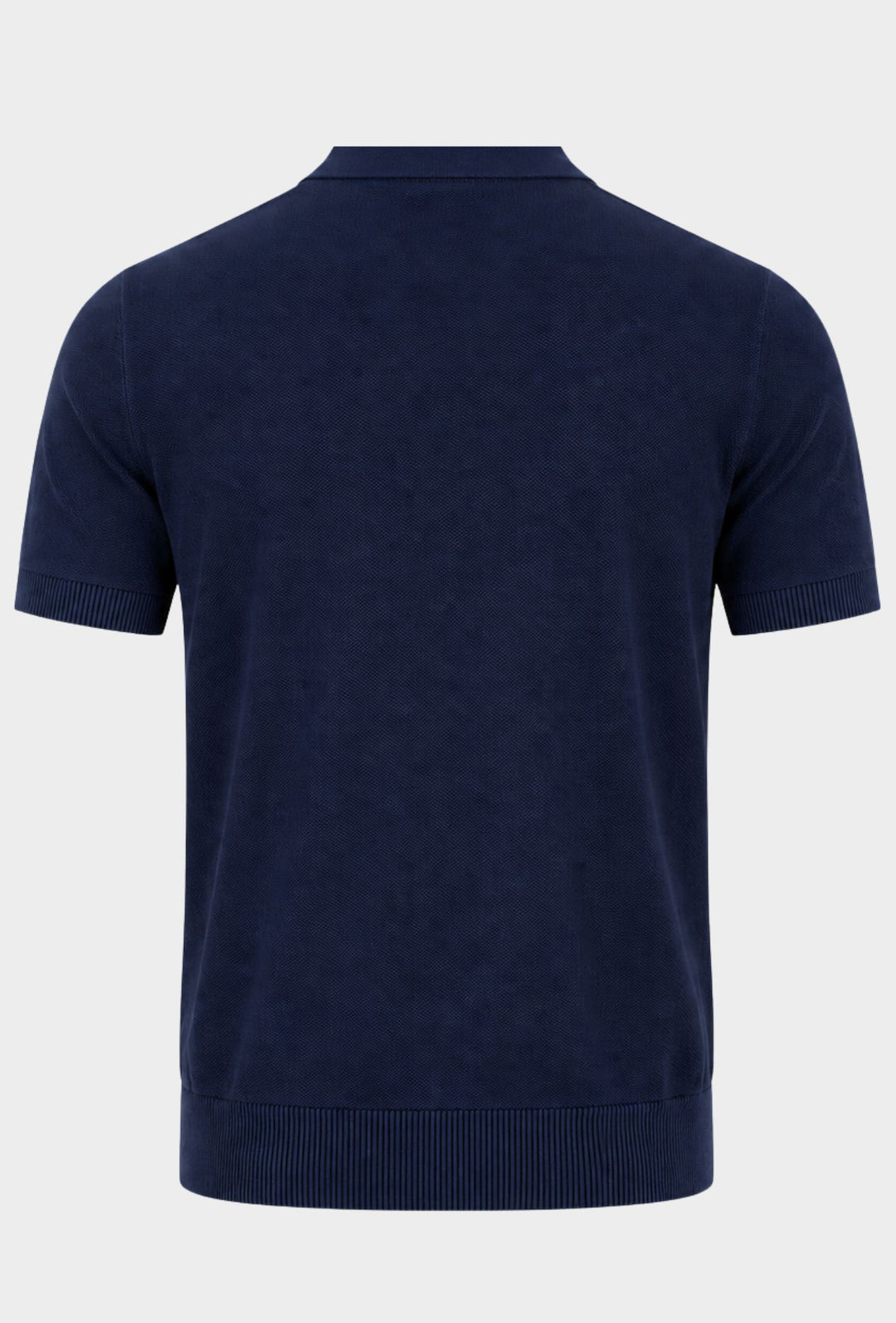 Polo Uomo in Maglia con Inserti Verticali in cotone- BLU NAVY
