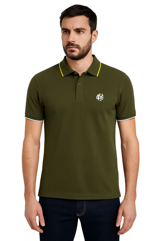Polo Uomo 4US Paciotti manica corta in cotone Piquet - VERDE MILITARE