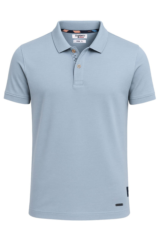 Polo Uomo Cranberry cotone Jersey semi slim - AZZURRO POLVERE