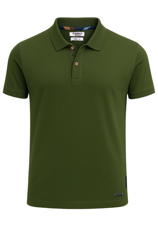Polo Uomo Cranberry cotone Jersey semi slim - VERDE MILITARE