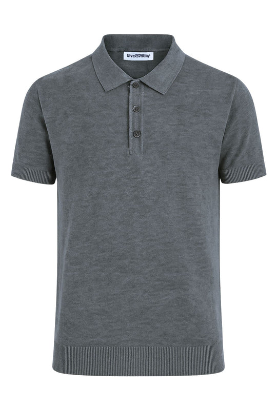 Polo uomo in filo 100% Cotone semi slim fit - GRIGIO