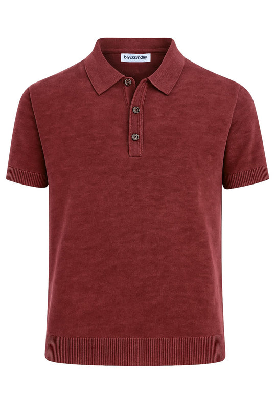 Polo uomo in filo 100% Cotone semi slim fit - BORDEAUX