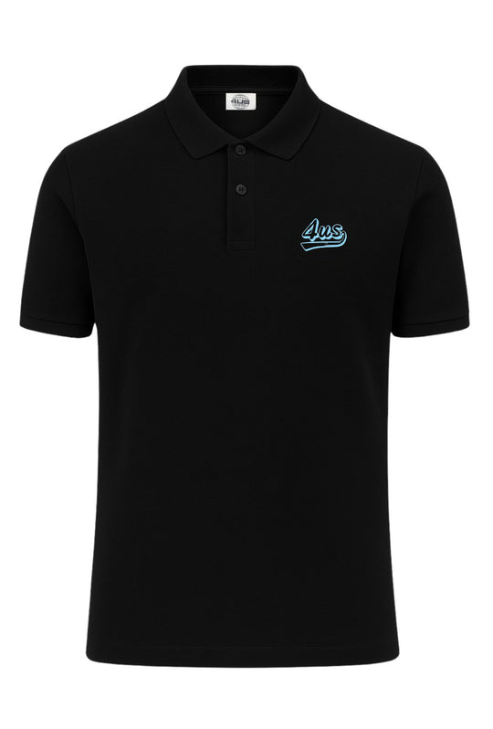 Polo Uomo 4US Paciotti manica corta in cotone Piquet tinta unita - NERO