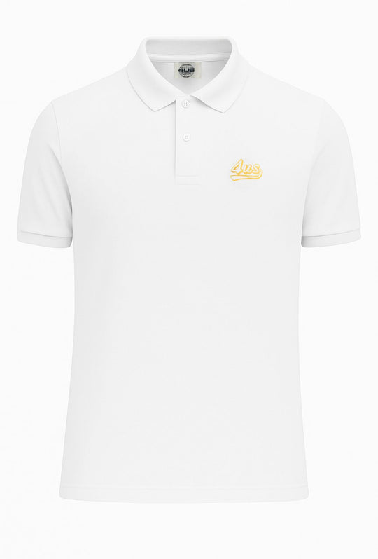 Polo Uomo 4US Paciotti manica corta in cotone Piquet tinta unita - BIANCO