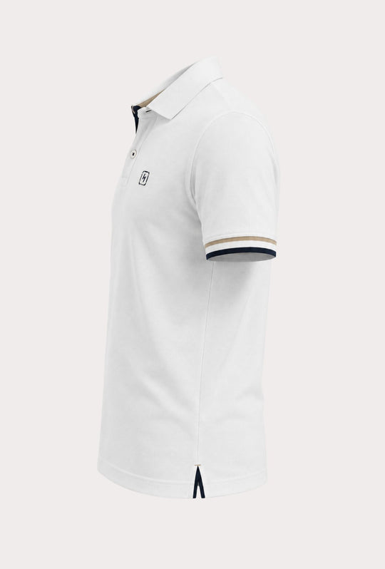 Polo Uomo P-CLUB cotone piquet logo stampato lato cuore- BIANCO