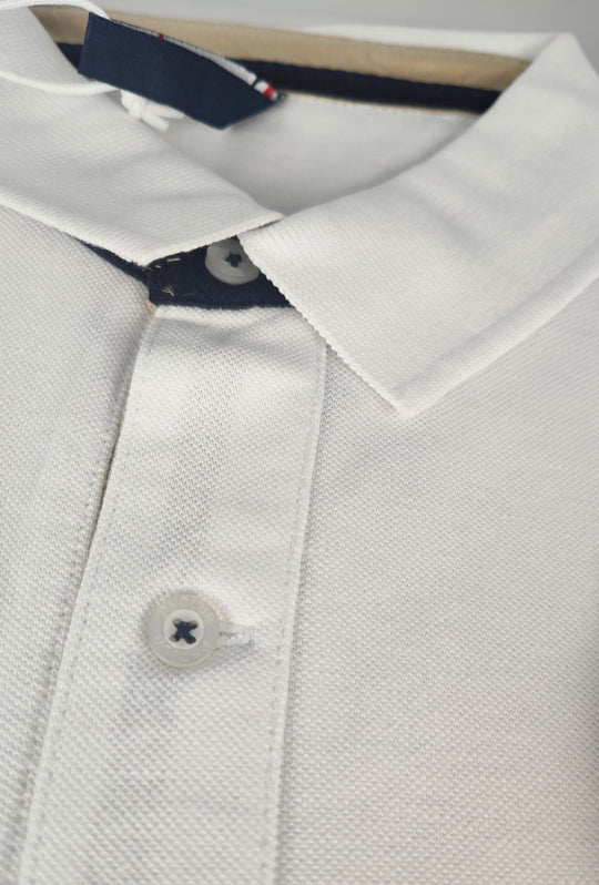 Polo Uomo P-CLUB cotone piquet logo stampato lato cuore- BIANCO