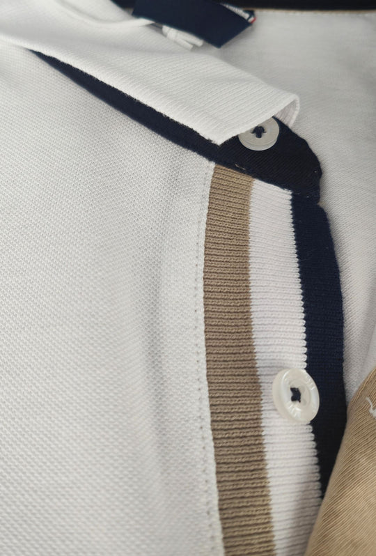Polo Uomo P-CLUB cotone piquet logo stampato lato cuore- BIANCO