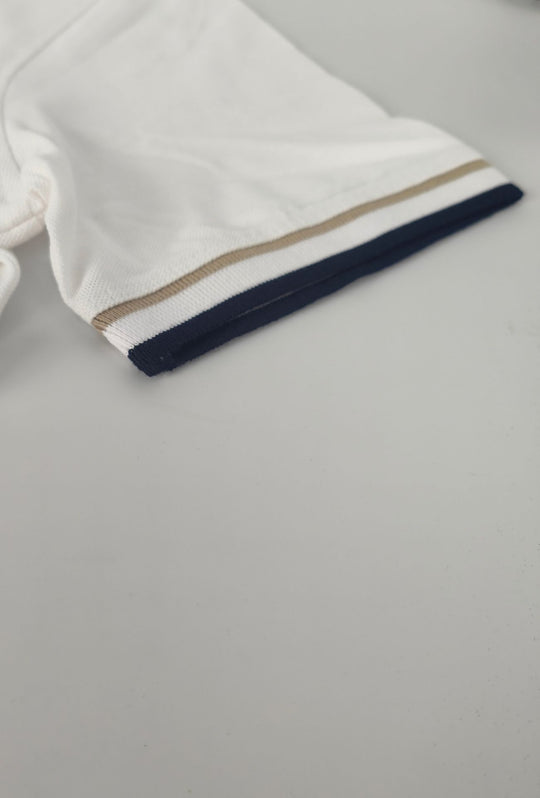 Polo Uomo P-CLUB cotone piquet logo stampato lato cuore- BIANCO