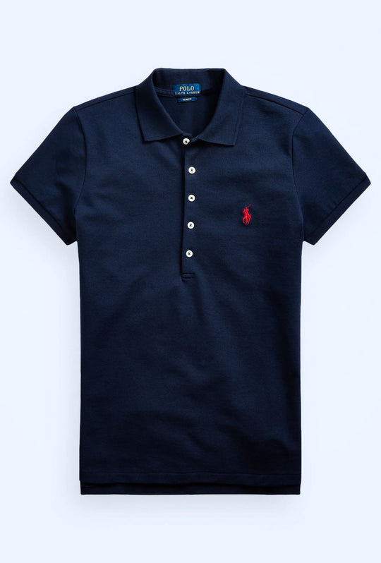 Polo donna RALPH LAUREN cotone piquet Slim fit - BLU