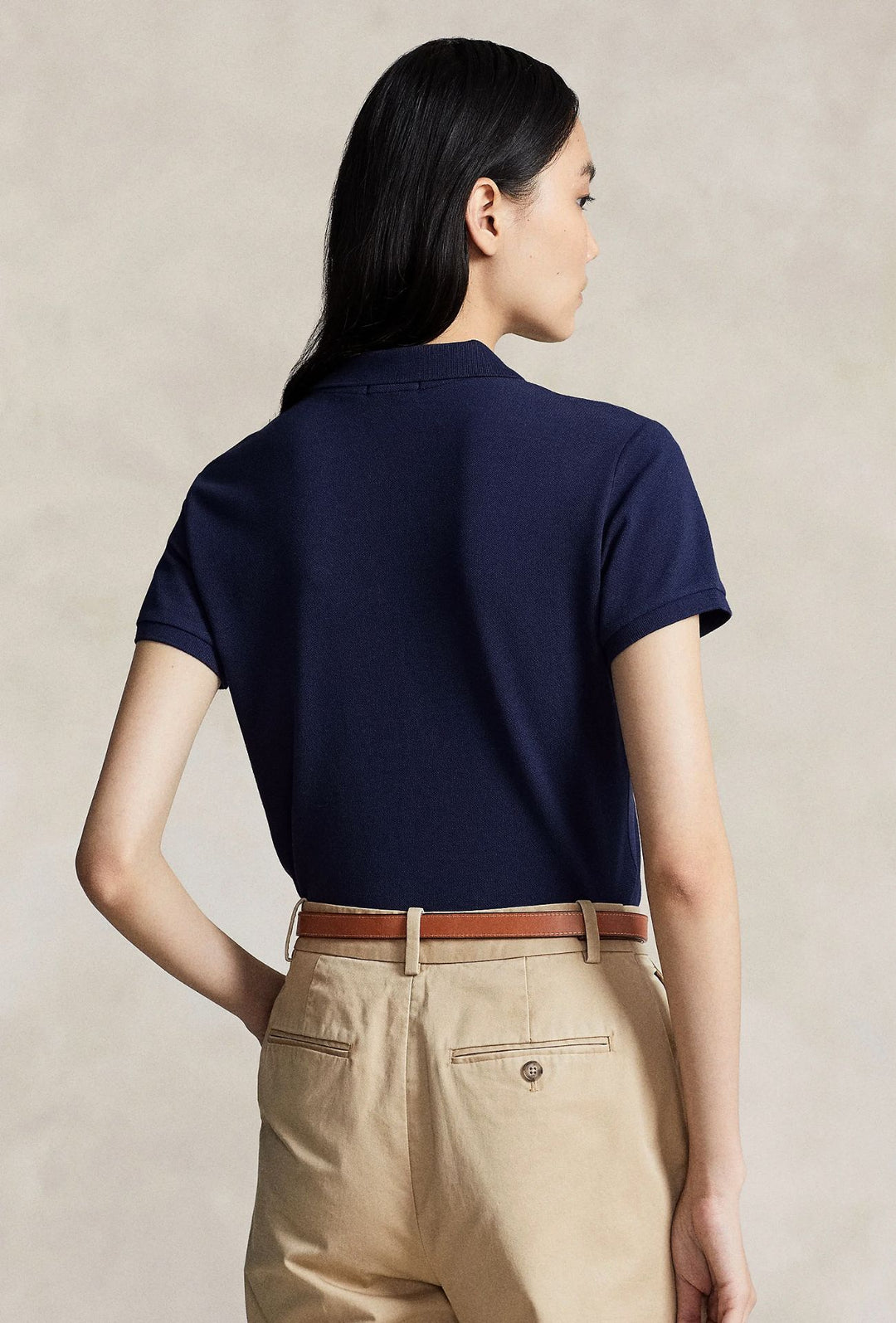 Polo donna RALPH LAUREN cotone piquet Slim fit - BLU