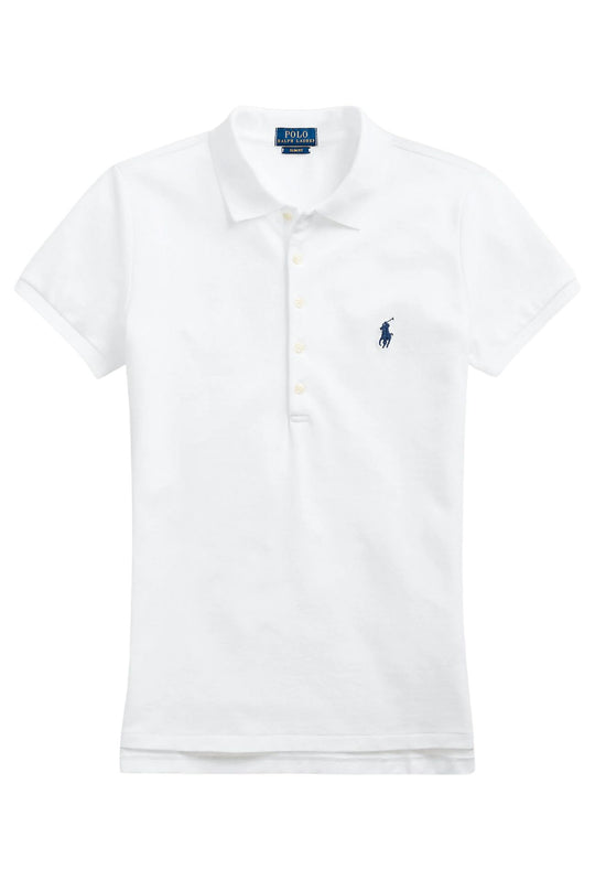 Polo donna RALPH LAUREN cotone piquet Slim fit - BIANCO