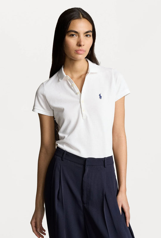 Polo donna RALPH LAUREN cotone piquet Slim fit - BIANCO