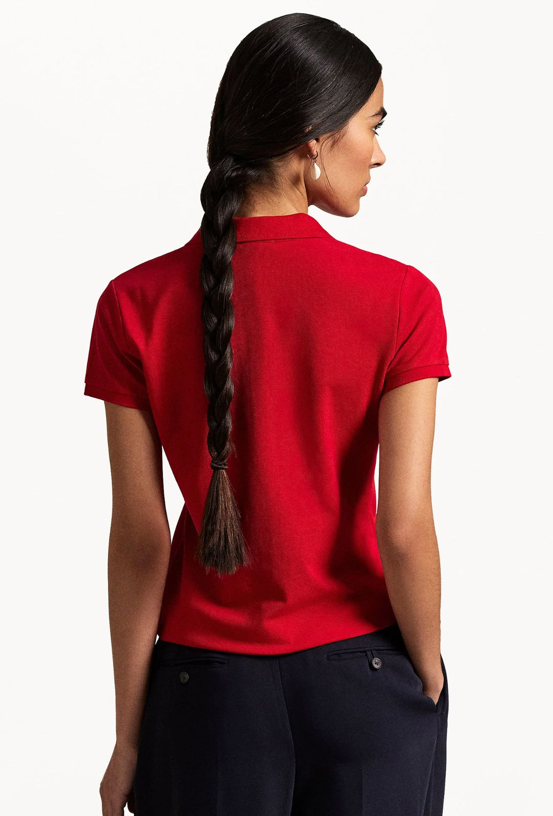 Polo donna RALPH LAUREN cotone piquet Slim fit - ROSSO