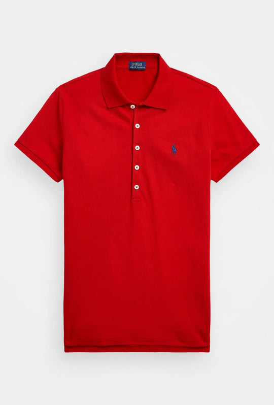 Polo donna RALPH LAUREN cotone piquet Slim fit - ROSSO