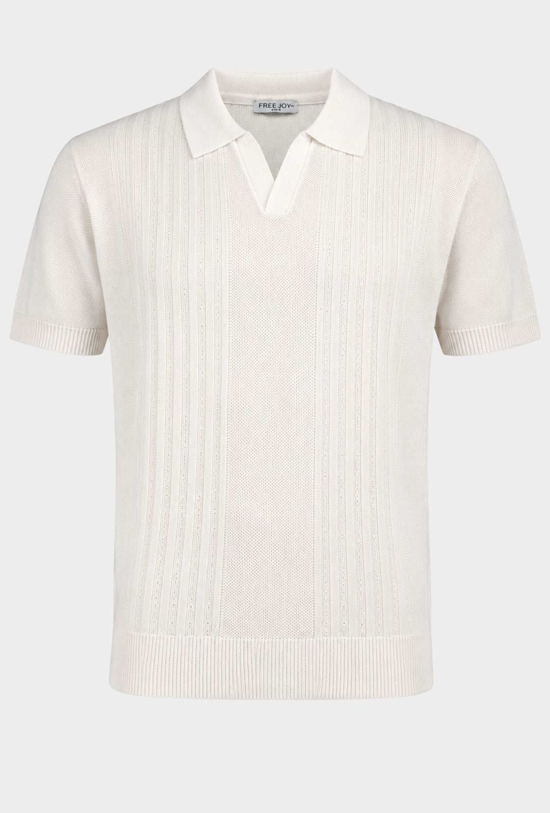 Polo Uomo in Maglia con Inserti Verticali in cotone- BIANCO