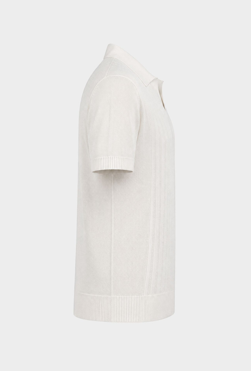 Polo Uomo in Maglia con Inserti Verticali in cotone- BIANCO