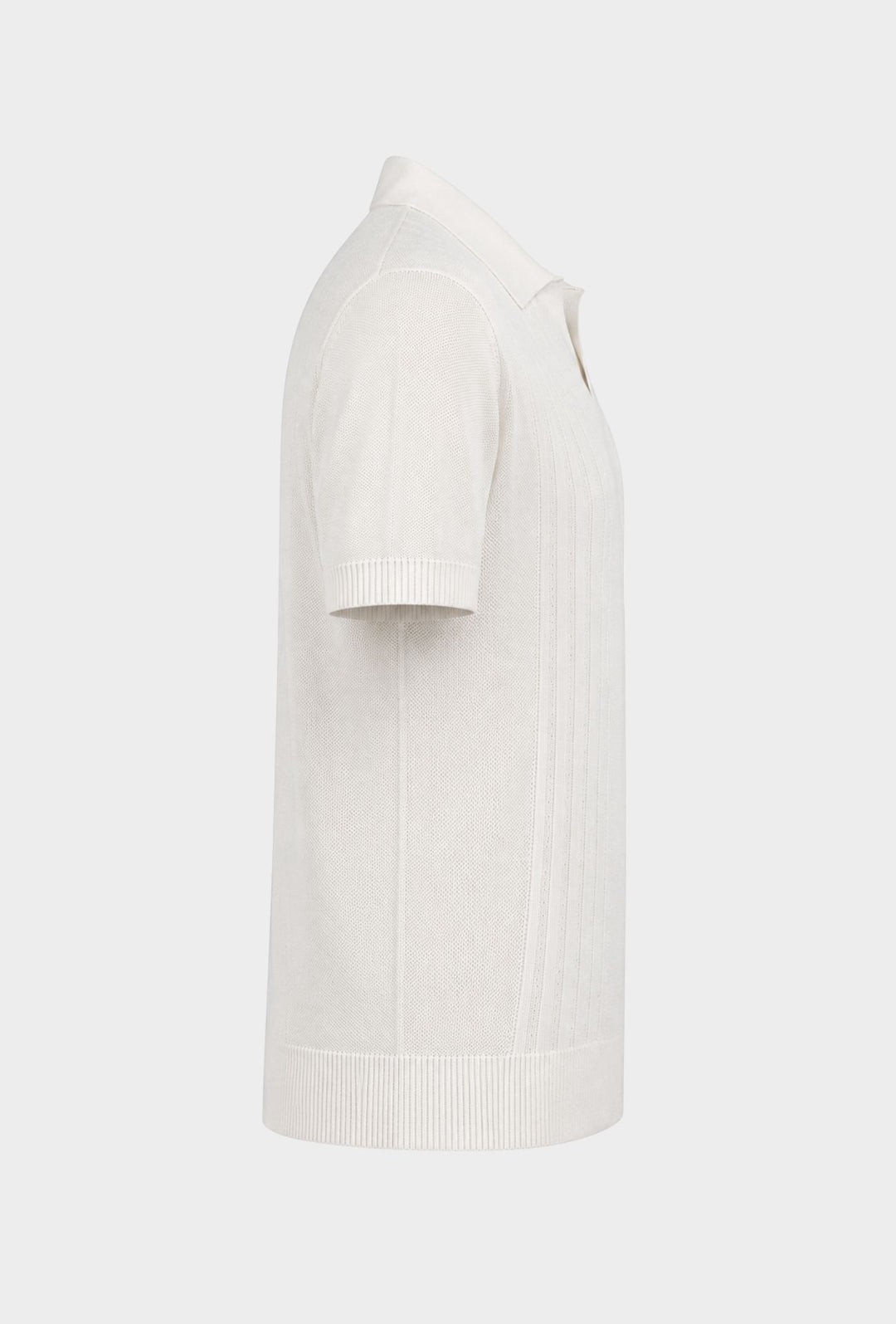 Polo Uomo in Maglia con Inserti Verticali in cotone- BIANCO