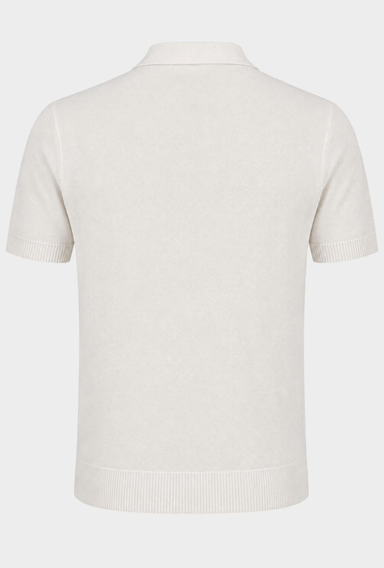 Polo Uomo in Maglia con Inserti Verticali in cotone- BIANCO
