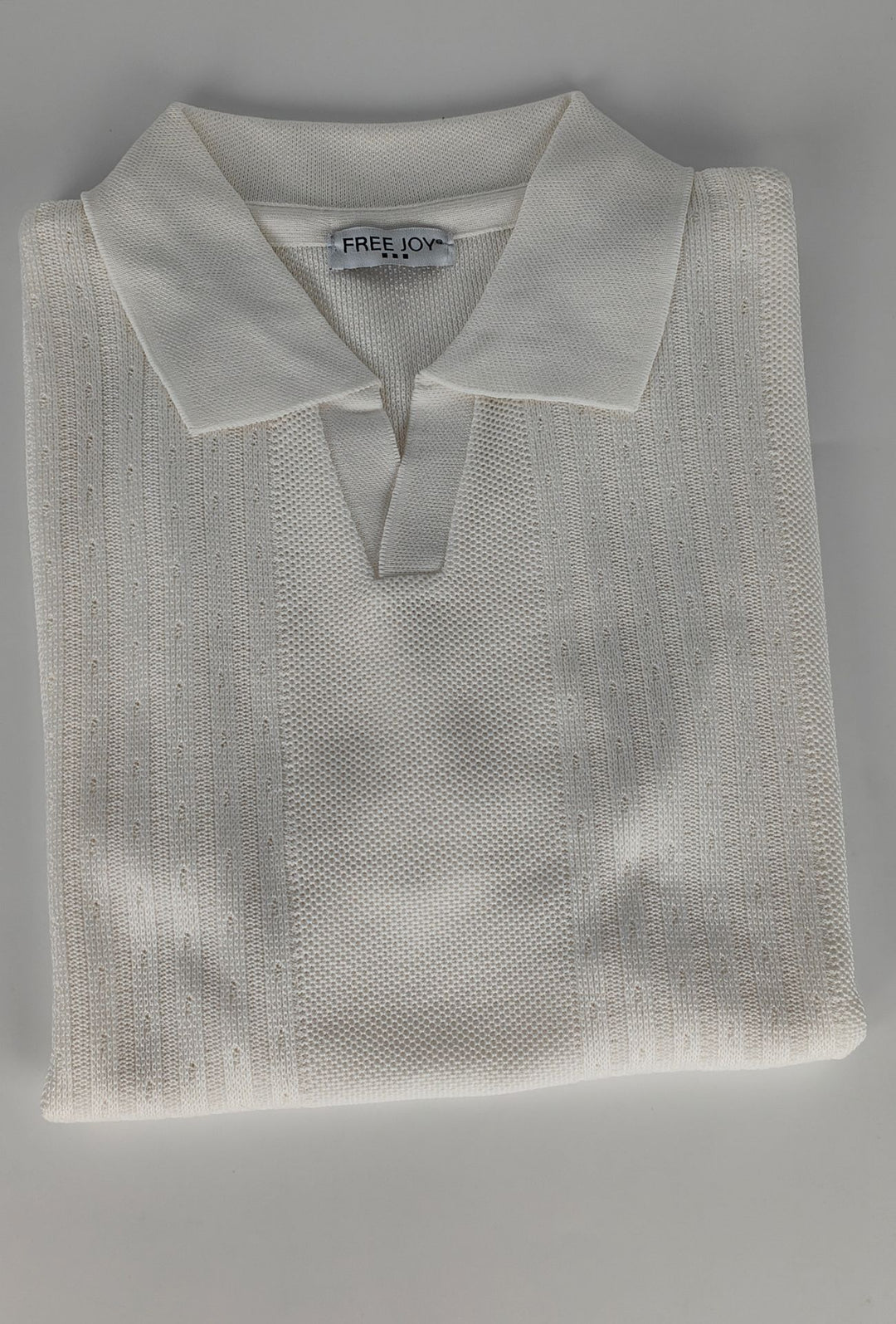 Polo Uomo in Maglia con Inserti Verticali in cotone- BIANCO