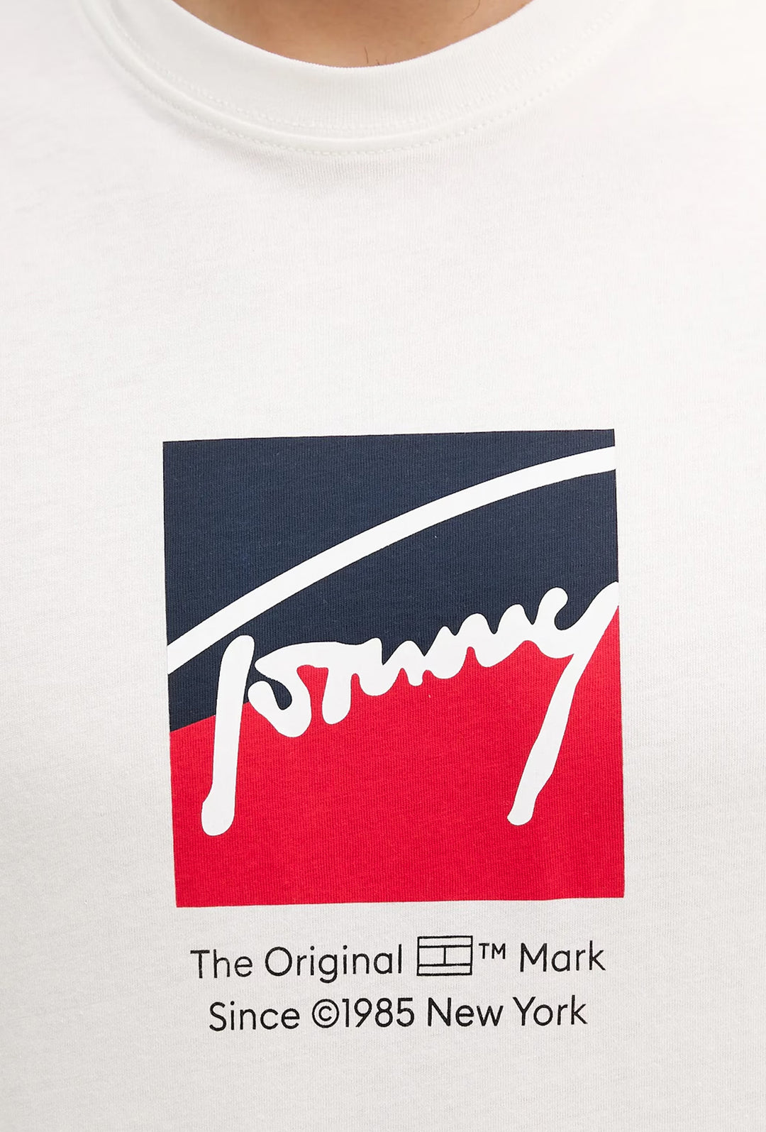 T-Shirt uomo Tommy Jeans stampo grande sul petto - OFF WHITE
