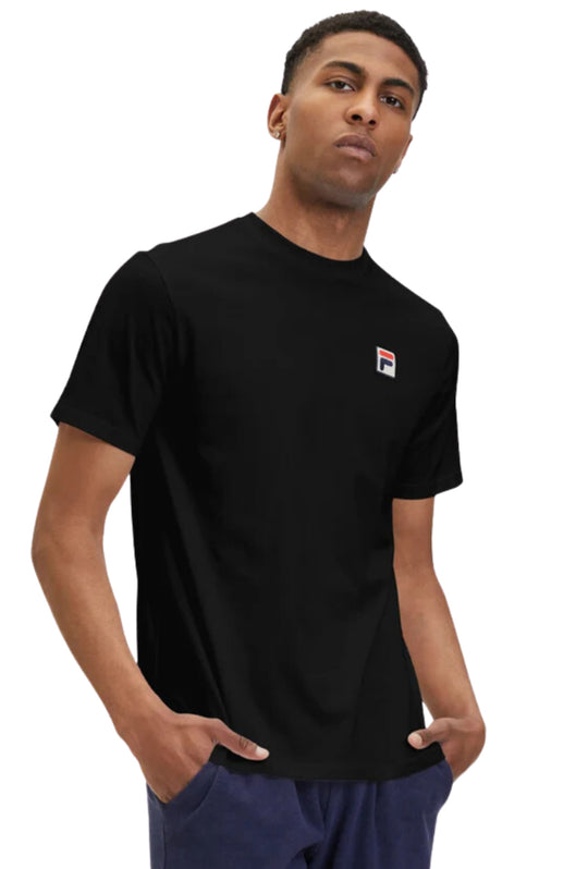 T-Shirt Uomo FILA modello basic con logo lato cuore - NERO