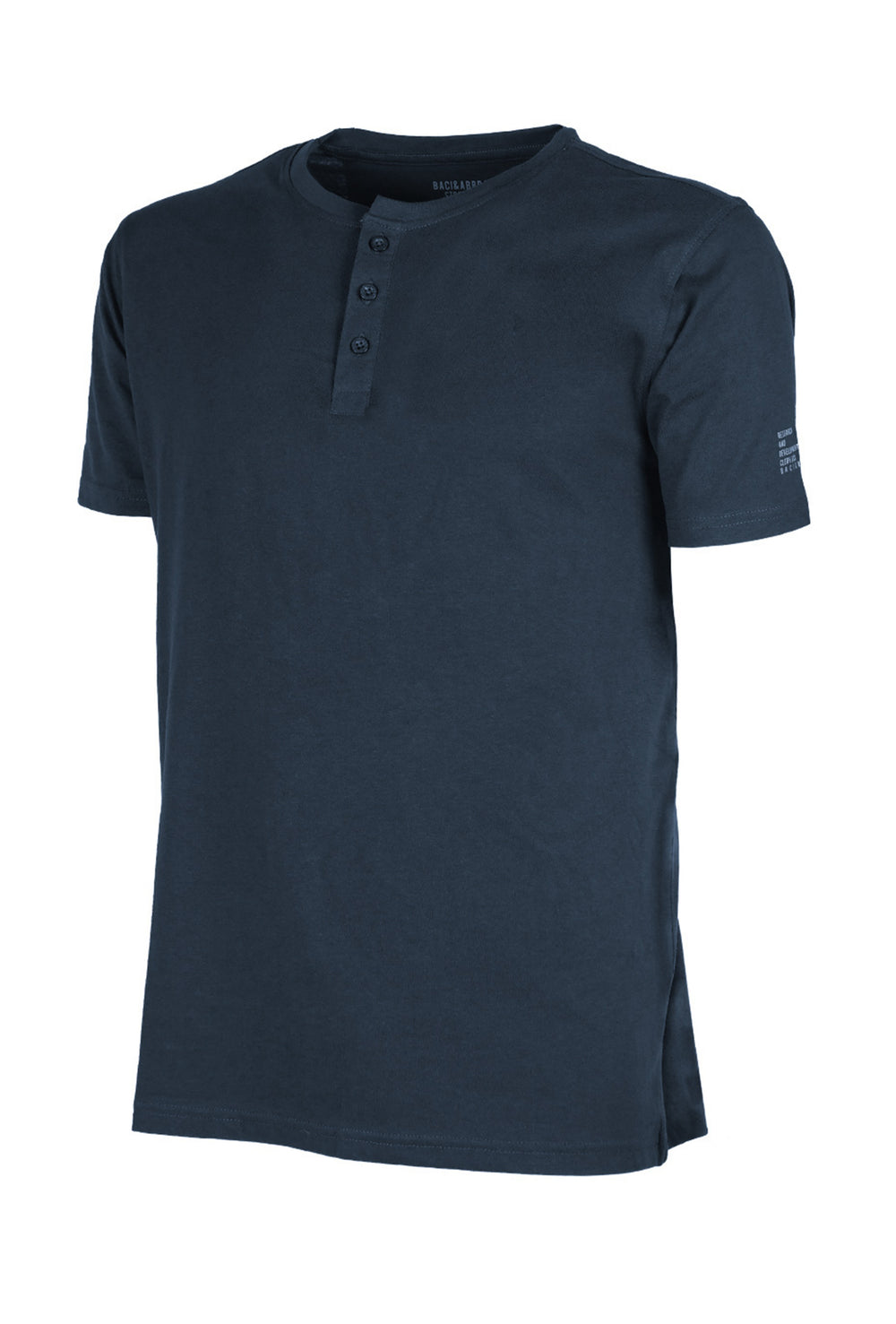 T-Shirt Uomo Baci & Abbracci Maglietta Serafino in cotone Regular Fit Maglie Dresserd - BLU