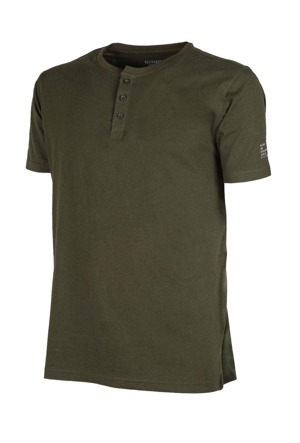 T-Shirt Uomo Baci & Abbracci Maglietta Serafino in cotone Regular Fit Maglie Dresserd - VERDE MILITARE