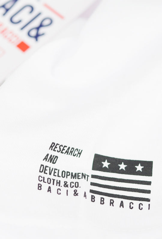 T-Shirt Uomo Baci & Abbracci Maglietta Serafino in cotone Regular Fit Maglie Dresserd - BIANCO