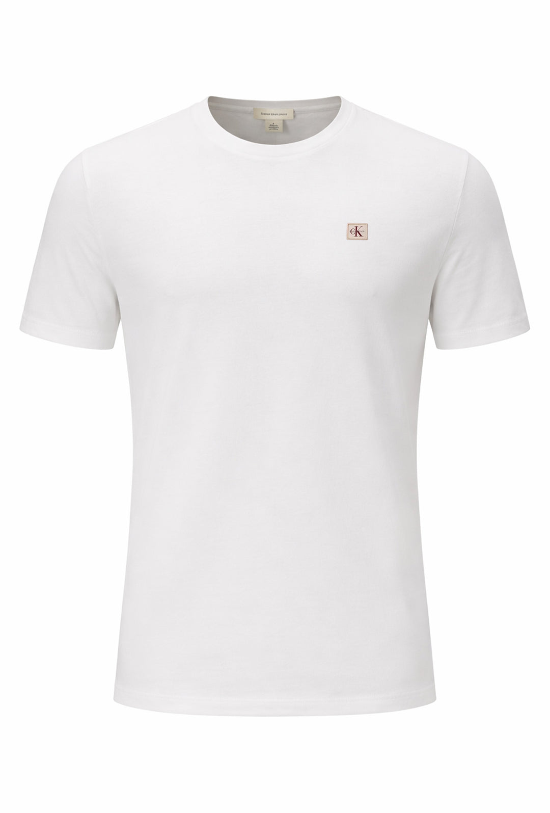 T-shirt uomo Calvin Klein in 100% cotone con logo cucito - BIANCO