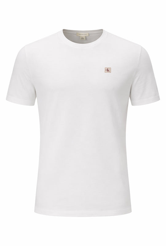 T-shirt uomo Calvin Klein in 100% cotone con logo cucito - BIANCO