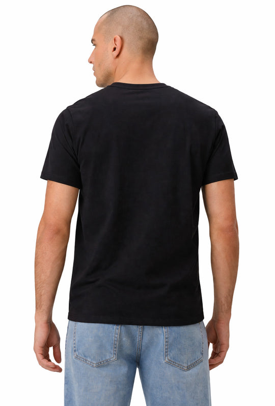 T-shirt uomo Calvin Klein in 100% cotone con logo cucito - NERO