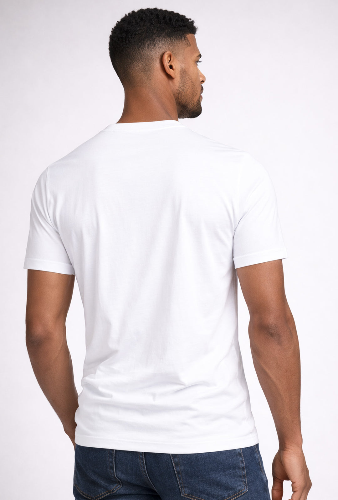 T-Shirt Uomo TESSUTO DI SCOZIA  mezza manica - BIANCO