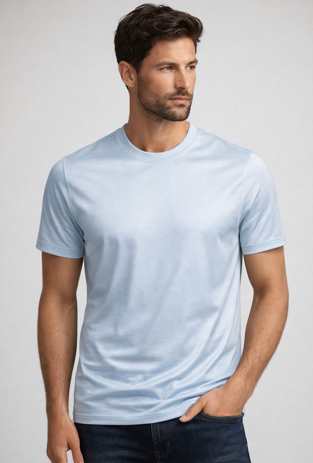 T-Shirt Uomo TESSUTO DI SCOZIA  mezza manica - POLVERE