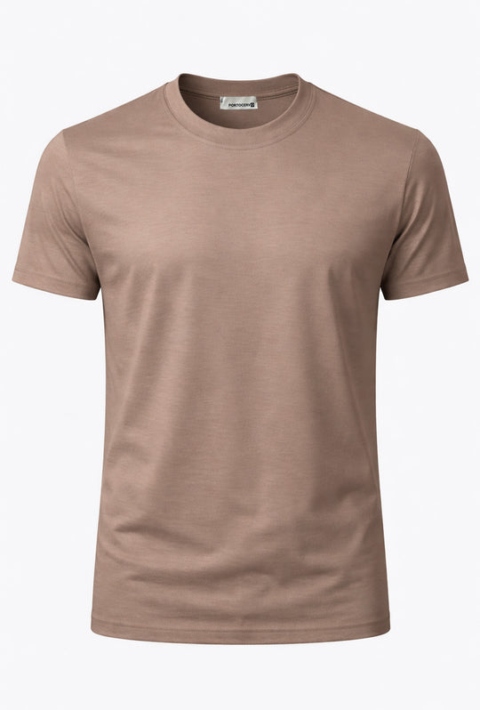 T-Shirt Uomo TESSUTO DI SCOZIA  mezza manica - FANGO