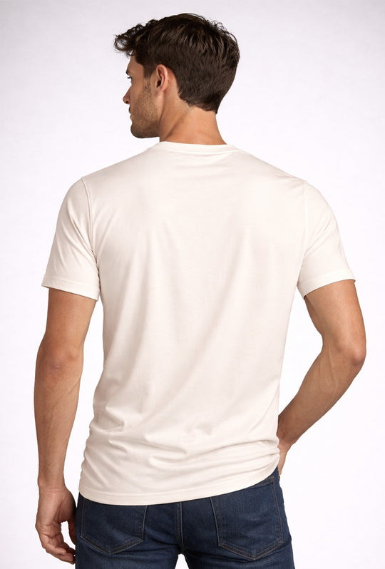 T-Shirt Uomo TESSUTO DI SCOZIA  mezza manica - PANNA