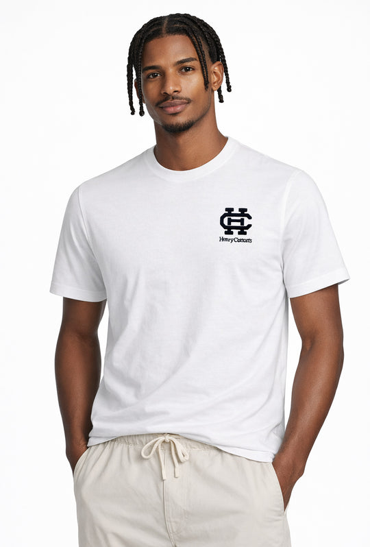 T-Shirt uomo Henry Cotton’s logo a rilievo - BIANCO