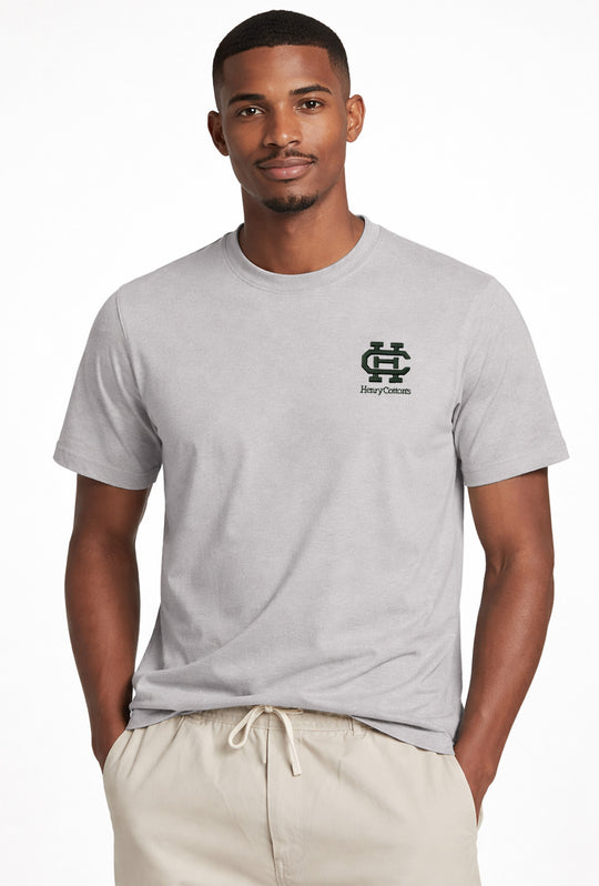 T-Shirt uomo Henry Cotton’s logo a rilievo - GRIGIO