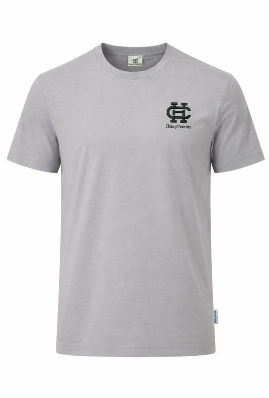 T-Shirt uomo Henry Cotton’s logo a rilievo - GRIGIO