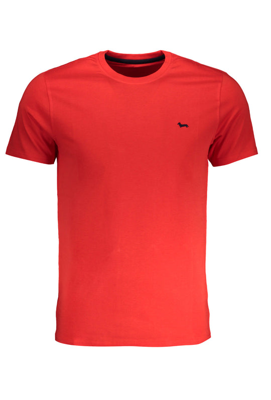 T-Shirt Uomo Harmont & Blaine Maglia Logo Piccolo Ricamato 100% Cotone - ROSSO