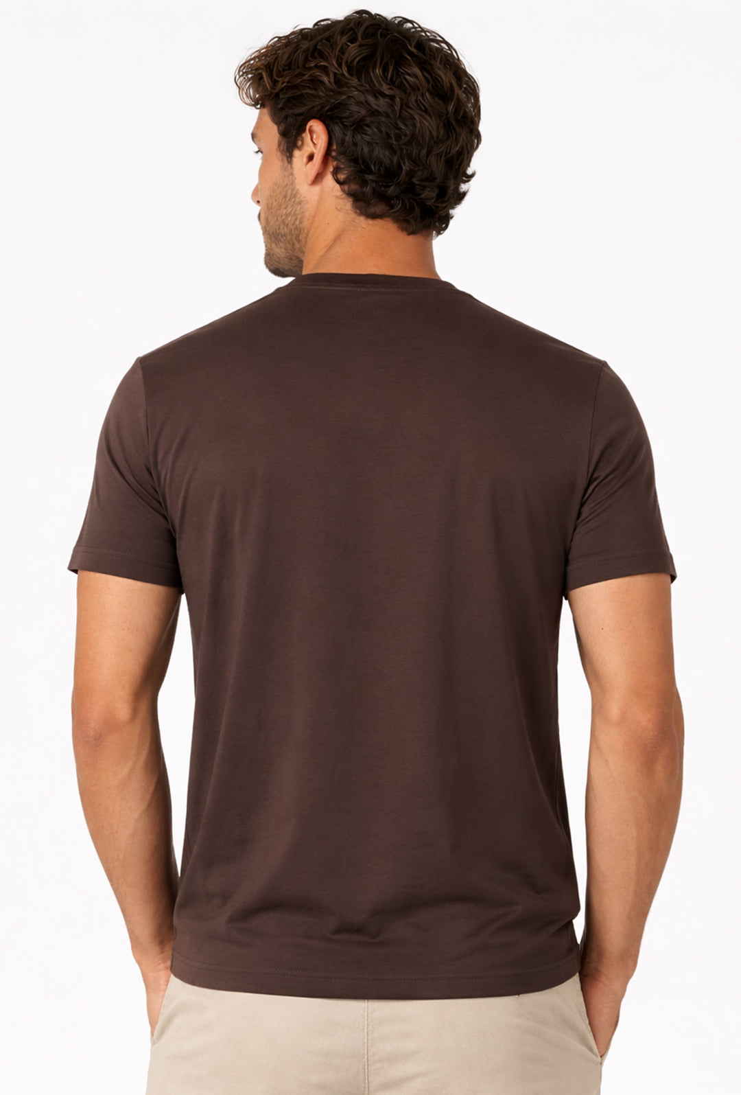 T-Shirt Uomo TESSUTO DI SCOZIA  mezza manica - MARRONE