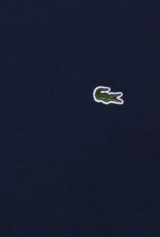 T-Shirt Uomo LaCoste Maglietta Tinta Unita in cotone Logo piccolo - BLU