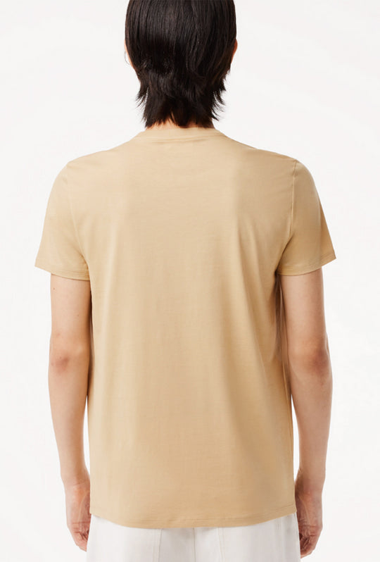 T-Shirt Uomo LACOSTE girocollo cotone jersey - BEIGE