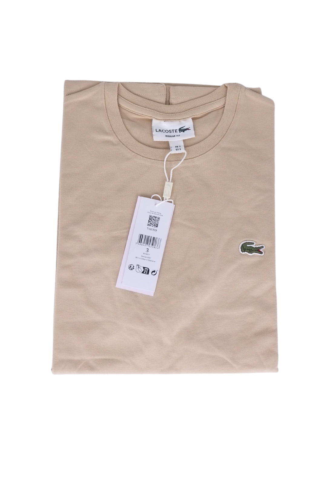 T-Shirt Uomo LACOSTE girocollo cotone jersey - BEIGE