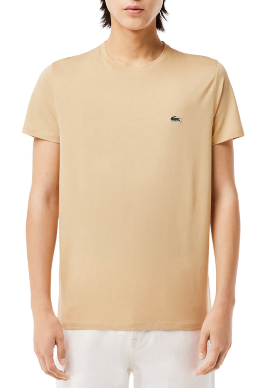 T-Shirt Uomo LACOSTE girocollo cotone jersey - BEIGE